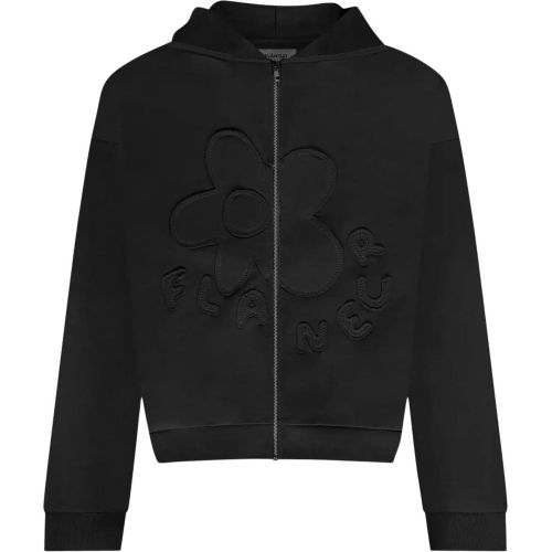 Blossom Patches Zip-Up Hoodie Black - Größe L - Flâneur - Modalova