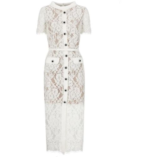 Lace Button Midi Dress - Größe 38 - self-portrait - Modalova