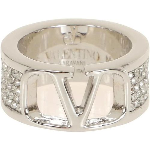 Ring - Vlogo Signature Strass Ring - Gr. 11 - in Silber - für Damen - Valentino - Modalova