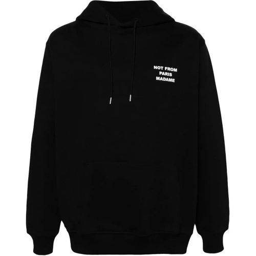 Black Hoodie With Logo In Cotton - Größe L - Drôle De Monsieur - Modalova