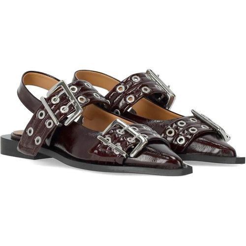 Loafer - SLINGBACK BURGUNDY BALLERINAS MIT SCHNALLEN - Gr. 37 (EU) - in - für Damen - Ganni - Modalova