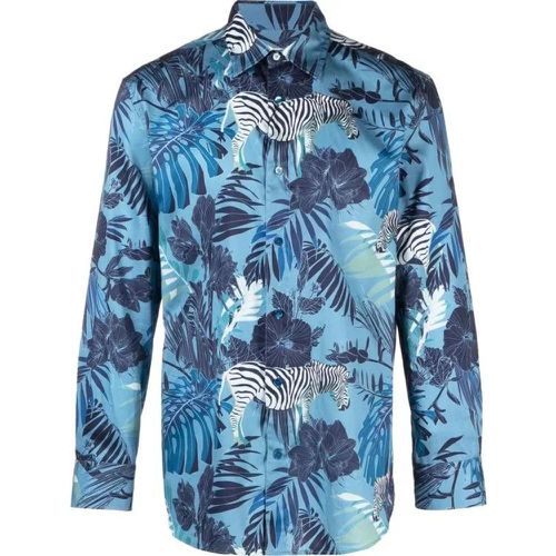 Multicolored Zebra & Flowers Print Shirt - Größe S - blue - ETRO - Modalova