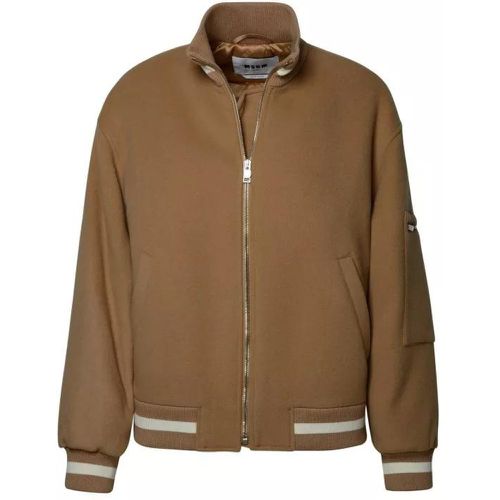 Beige Virgin Wool Blend Jacket - Größe 38 - brown - MSGM - Modalova