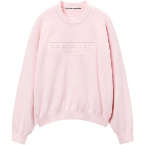 Logo-Embossed Crew-Neck Jumper - Größe L - pink - alexander wang - Modalova