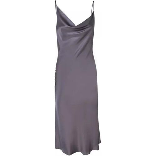 Grey Stretch Satin Midi Dress - Größe 38 - gray - Blanca Vita - Modalova