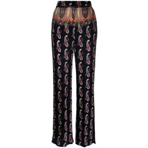 Multicolor Paisley Velvet Pants - Größe 44 - black - ETRO - Modalova
