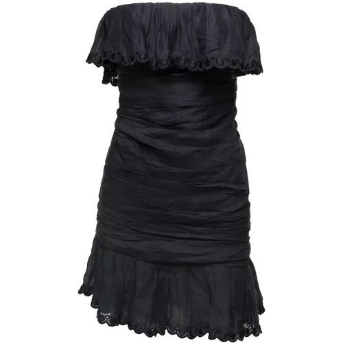 Black Off-Shoulder Minidress With Ruches Detail In - Größe 38 - black - Isabel marant - Modalova