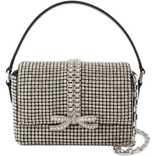 Shopper - Rhinestone Micro Bag - Synthetic - Silver - für Damen - self-portrait - Modalova