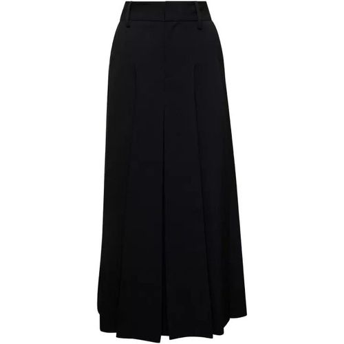 Long Black Pleated Skirt With Belt Loops In Stretc - Größe M - black - P.A.R.O.S.H. - Modalova