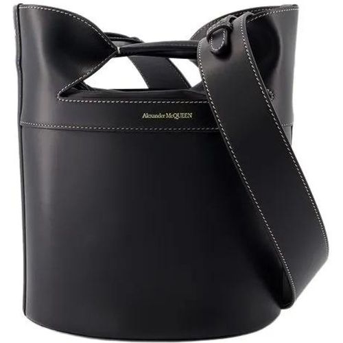 Beuteltasche - The Bucket Bow Crossbody - Leather - Black - Gr. unisize - in - für Damen - alexander mcqueen - Modalova