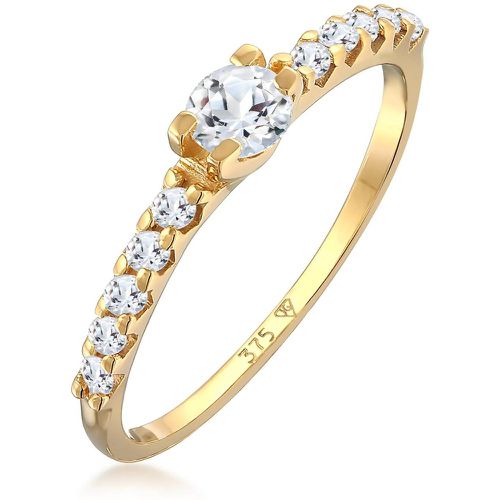 Ringe - Ring Topas Solitär Verlobung 375er Gelbgold - Gr. 52 MM - in - für Damen - Elli - Modalova