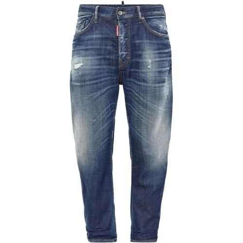 Navy Blue Cotton Jeans - Größe 48 - Dsquared2 - Modalova