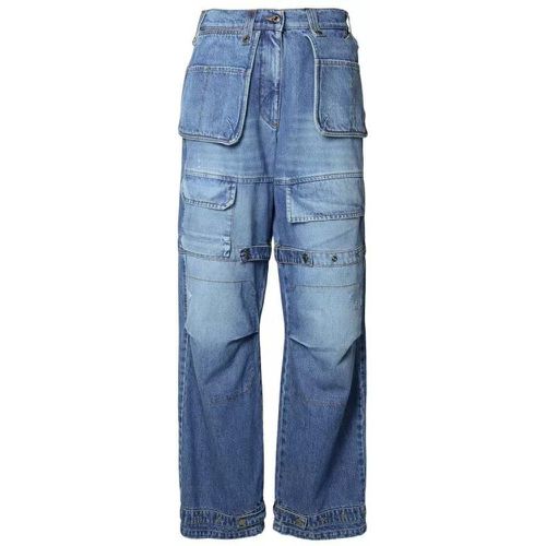Blue Cotton Blend Cargo Jeans - Größe 40 - blue - MSGM - Modalova