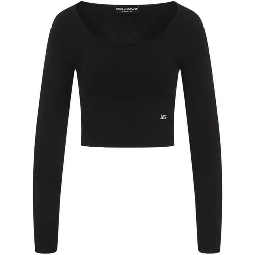 Round Neck Sweater - Größe 40 - schwarz - Dolce&Gabbana - Modalova