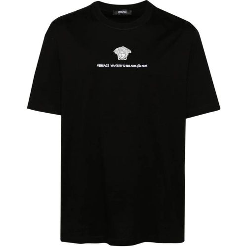 Cotton T-Shirt With Logo - Größe L - Versace - Modalova