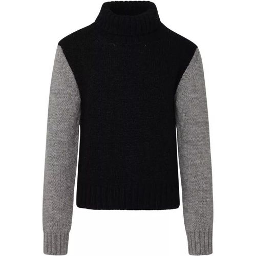 Two-Tone Alpaca Blend Turtleneck Sweater - Größe 48 - black - Dolce&Gabbana - Modalova