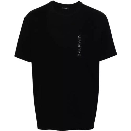 Black Embossed Logo T-Shirt - Größe M - black - Balmain - Modalova