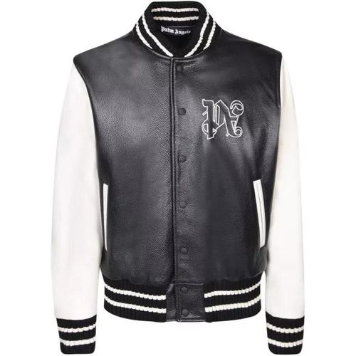 Black Leather Jacket - Größe S - black - Palm Angels - Modalova
