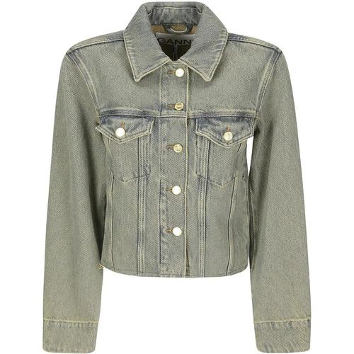 Short Cut Denim Jacket - Größe 38 - Ganni - Modalova