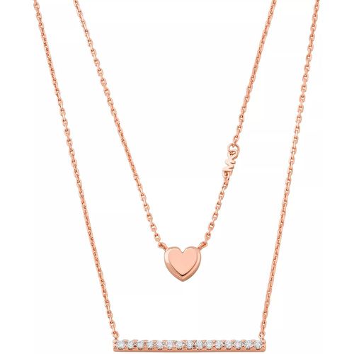 Halskette - 14K -Plated Sterling Silver Double Layer Heart - Gr. unisize - in - für Damen - Michael Kors - Modalova