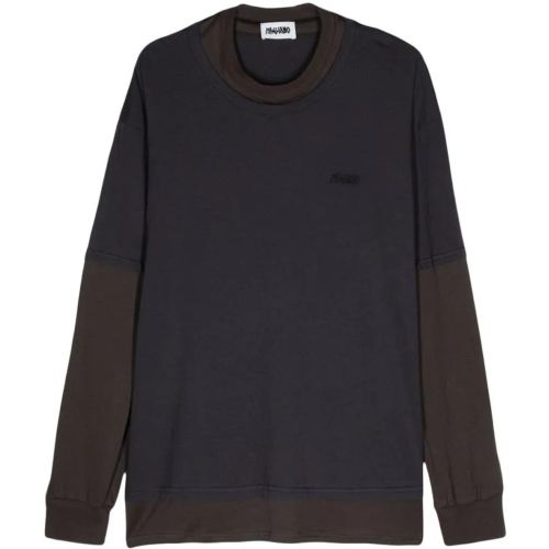 Navy Blue Cotton Jersey Crew Neck Sweater - Größe L - Magliano - Modalova