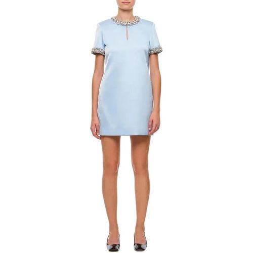 Satin Embellished Mini Dress - Größe 8 - blau - self-portrait - Modalova