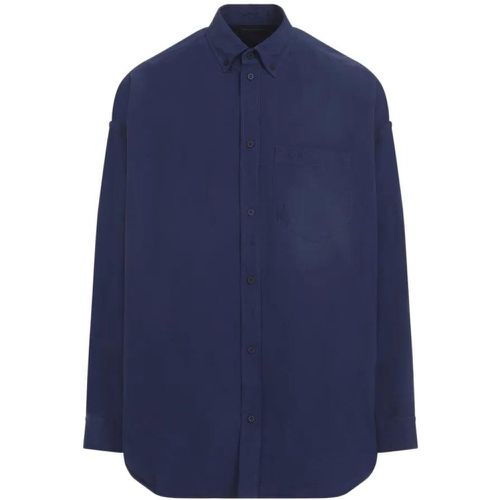 Ls Cocoon Marine Blue Cotton Shirt - Größe S - blau - Balenciaga - Modalova