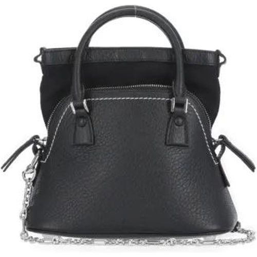 Shopper - Black Pebbled Leather Shoulder Bag And - Gr. unisize - in - für Damen - Maison Margiela - Modalova