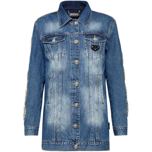 Jeansjacke Mit Schmucksteinen - Größe L - Philipp Plein - Modalova