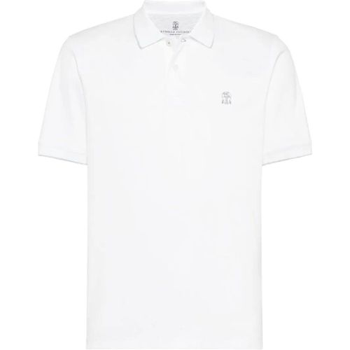 White Cotton Jersey Polo - Größe XL - BRUNELLO CUCINELLI - Modalova