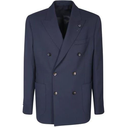 Blue Wool Jacket - Größe 46 - blue - Lardini - Modalova