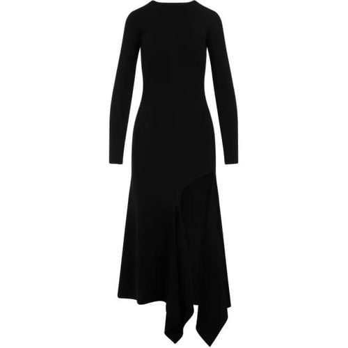 Black High Slit Long Sleeve Dress - Größe S - black - Paris Best - Modalova