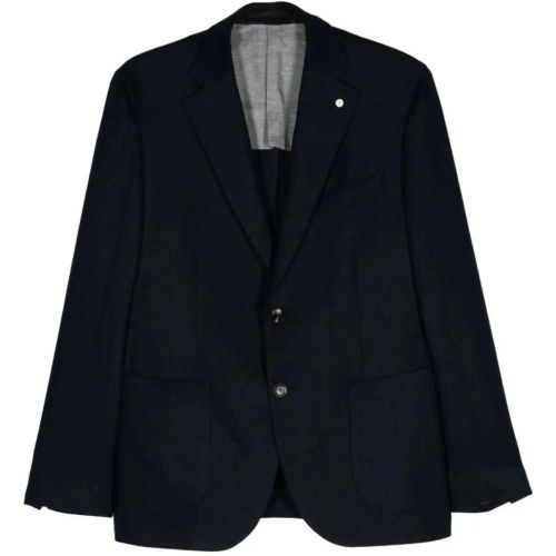 Navy Blue Wool Jacket - Größe 50 - Luigi Bianchi - Modalova