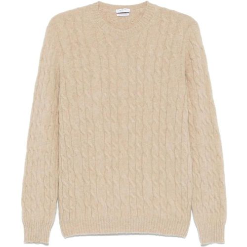 Light Beige Cable Knit Sweater - Größe XL - Boglioli - Modalova