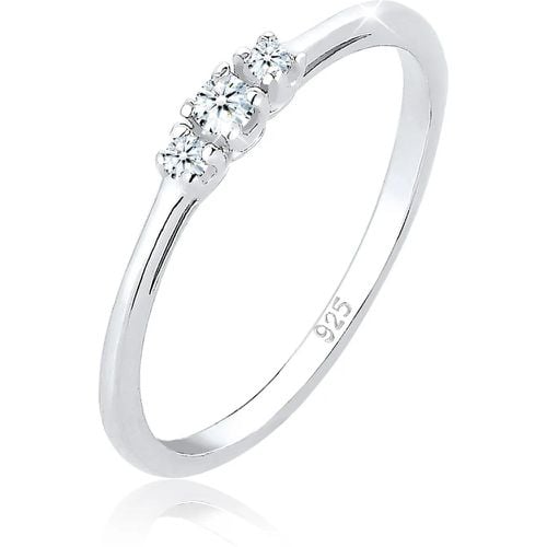 Ringe - Ring Verlobungsring Diamant (0.06 ct.) Zart 925 Si - Gr. 52 MM - in Silber - für Damen - Elli - Modalova