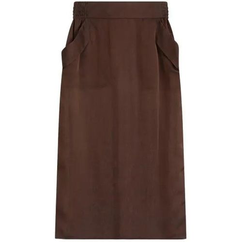 Brown Silk Midi Skirt - Größe 38 - Saint Laurent - Modalova