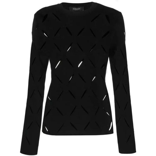 Black Medusa Slashed Sweater - Größe 42 - black - Versace - Modalova