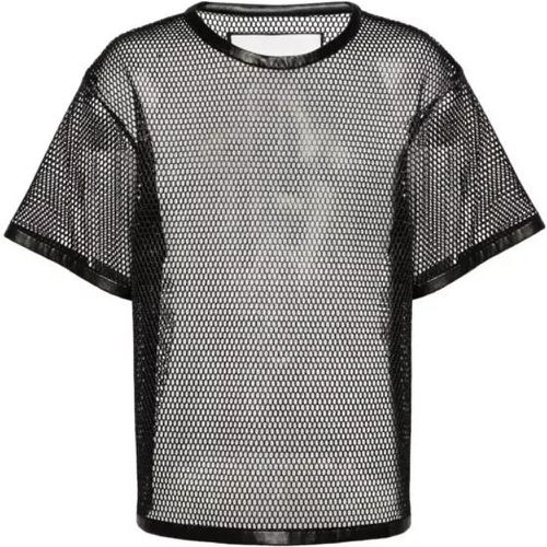 Black Perforated Leather T-Shirt - Größe L - black - Jil Sander - Modalova