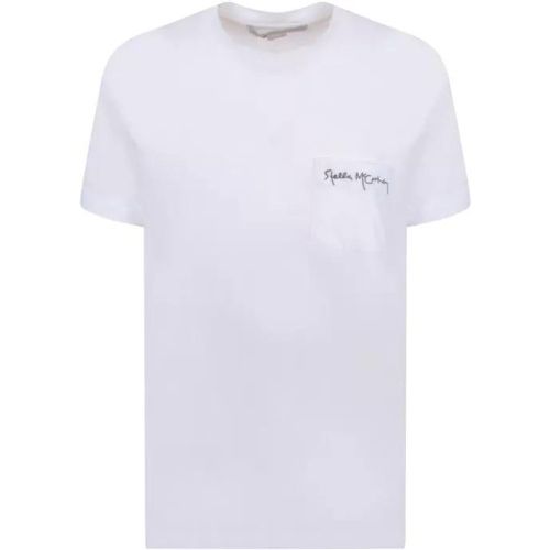 Embroidery White Organic Cotton T-Shirt - Größe L - white - Stella Mccartney - Modalova