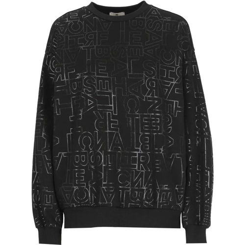 Black Sweatshirt With Lettering - Größe 38 - Elisabetta Franchi - Modalova