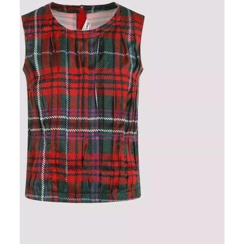 Multicolor Tartan Pleated Top - Größe M - Comme des Garcons - Modalova