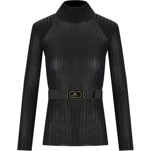 GERIPPTER PULLOVER MIT - Größe 42 - Elisabetta Franchi - Modalova