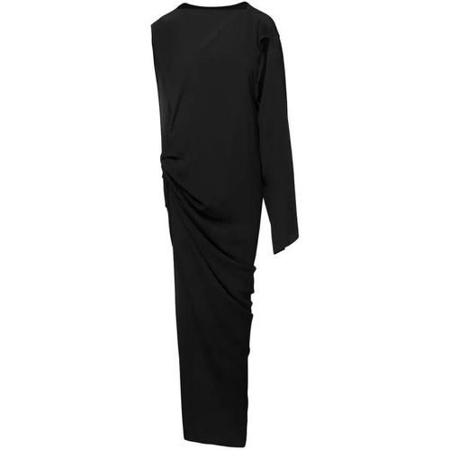 Edfu' Long Black One-Shoulder Draped Dress In Silk - Größe 40 - black - Rick Owens - Modalova