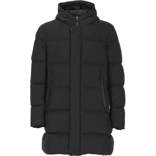 Long Quilted Down Jacket - Größe 50 - schwarz - Herno - Modalova