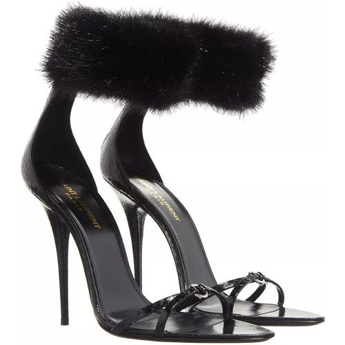 Sandalen & Sandaletten - Adorned With A Faux Fur Ankle Strap - Gr. 37 (EU) - in - für Damen - Saint Laurent - Modalova