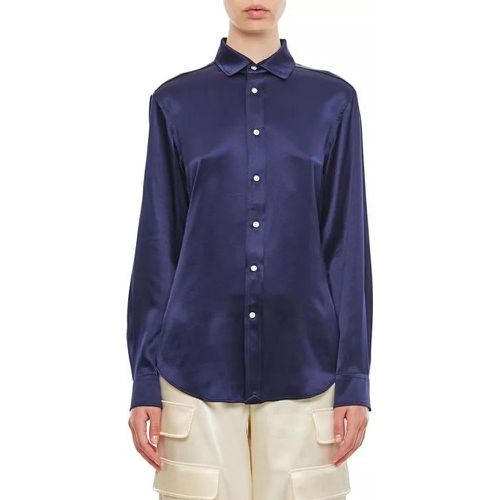 Long Sleeve Button Front Silk Shirt - Größe 12 - Polo Ralph Lauren - Modalova