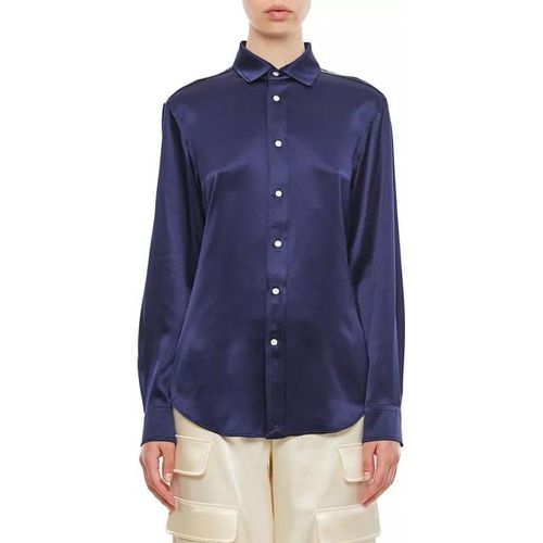 Long Sleeve Button Front Silk Shirt - Größe 6 - blue - Polo Ralph Lauren - Modalova