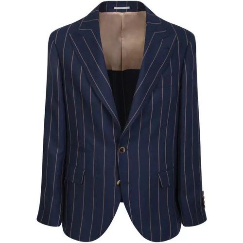 Blue Pinstripe Tailored Jacket - Größe 48 - blau - BRUNELLO CUCINELLI - Modalova