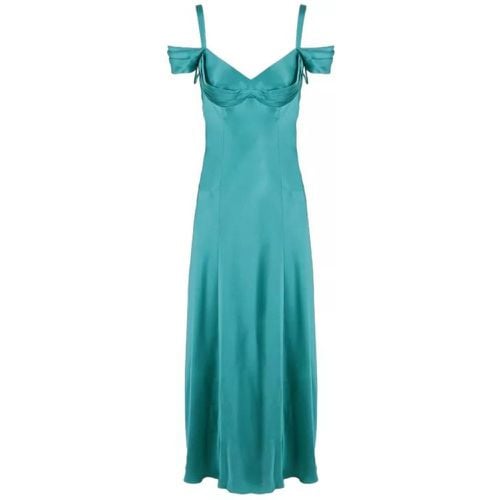 Off The Shoulder Satin Dress - Größe 42 - green - alberta ferretti - Modalova