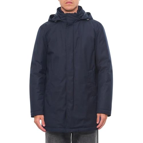 Men's Blue Jacket with Concealed Zip Closure and A - Größe 50 - Herno - Modalova